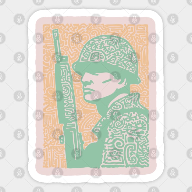 Abstract Soldier | The Stoic Infantryman Sticker by TuncGK